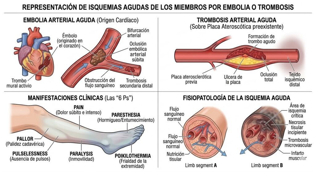 Isquemias agudas de los miembros por embolia o trombosis